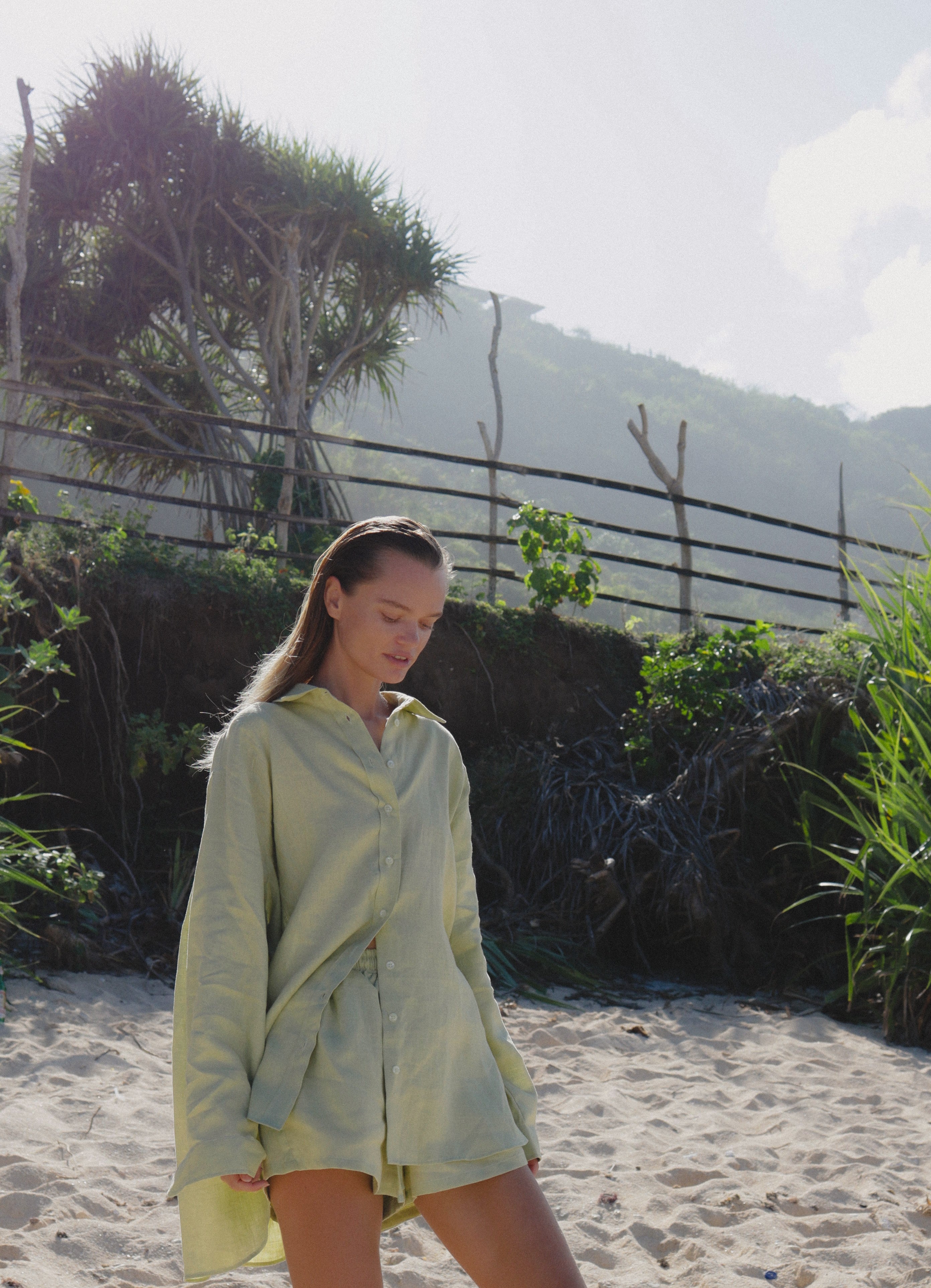 Serene Linen Set in Olive